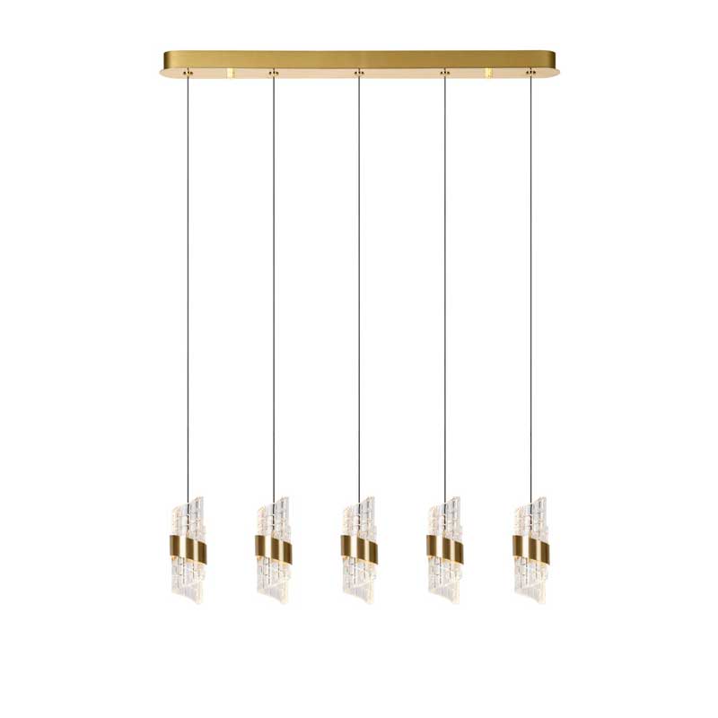 Lucide Kligande LED 5 Light Bar Ceiling Pendant Light - Matt Gold