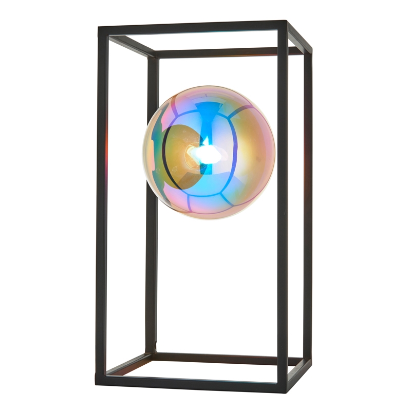 Luxia Daphne Iridescent Glass Table Lamp - Matt Black