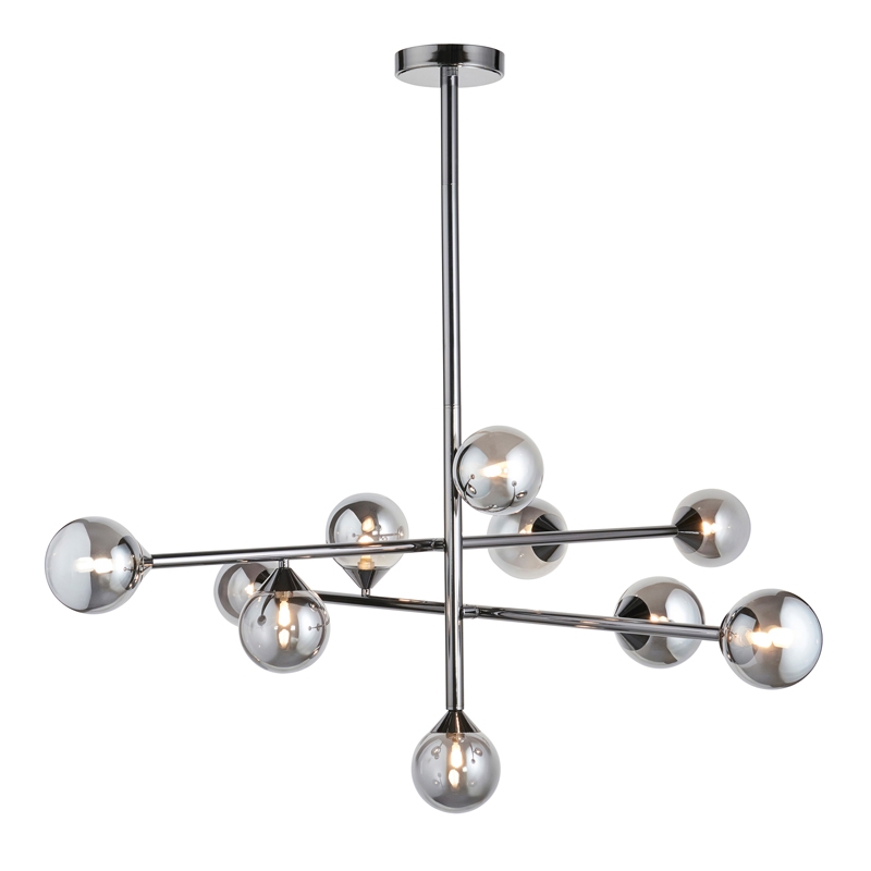 Luxia Peony 10 Light Chandelier - Black Chrome