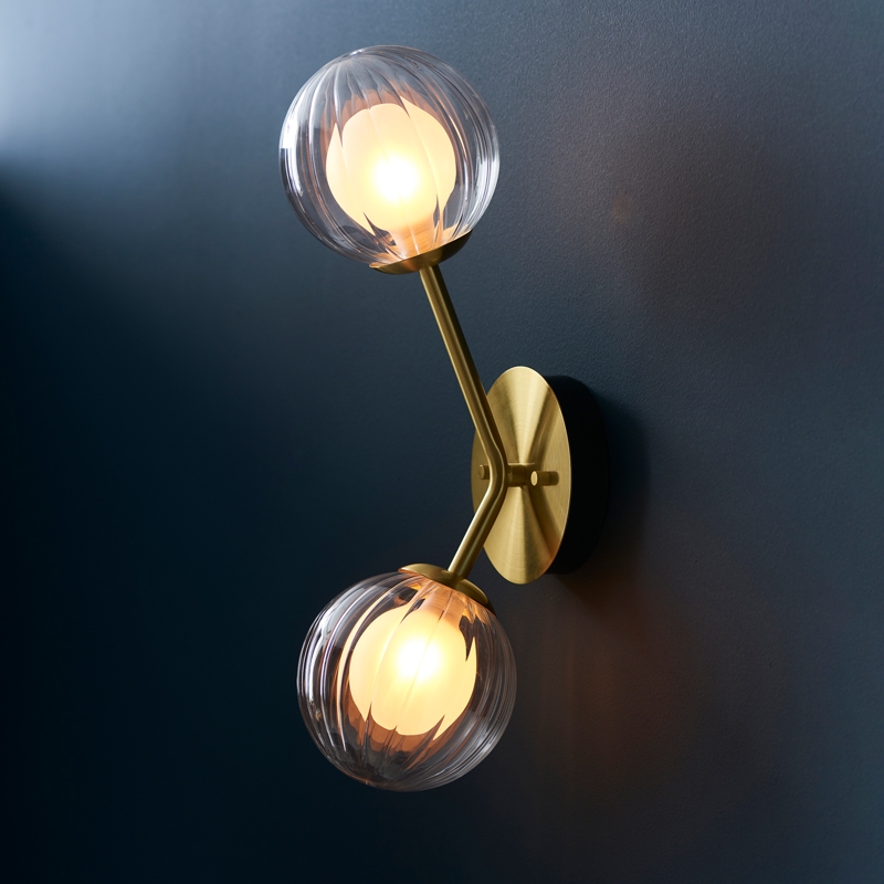 Luxia Abel Twin Wall Light - Satin Brass