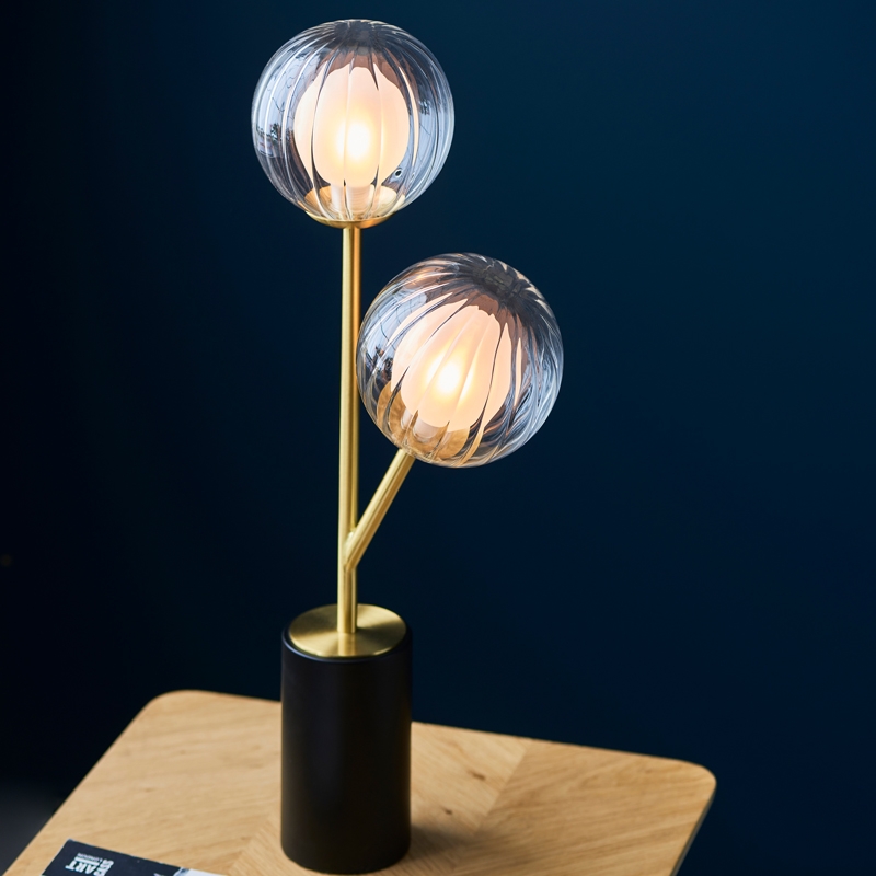 Luxia Abel 2 Light Table Lamp - Satin Brass
