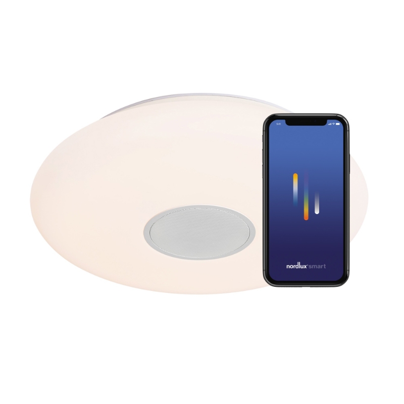 Nordlux Djay Smart Colour LED Flush Ceiling Light - White