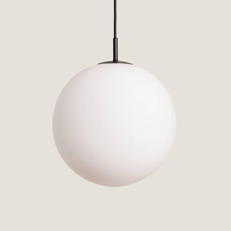 Edit Logan 300 Glass Ceiling Pendant Light - Black & White