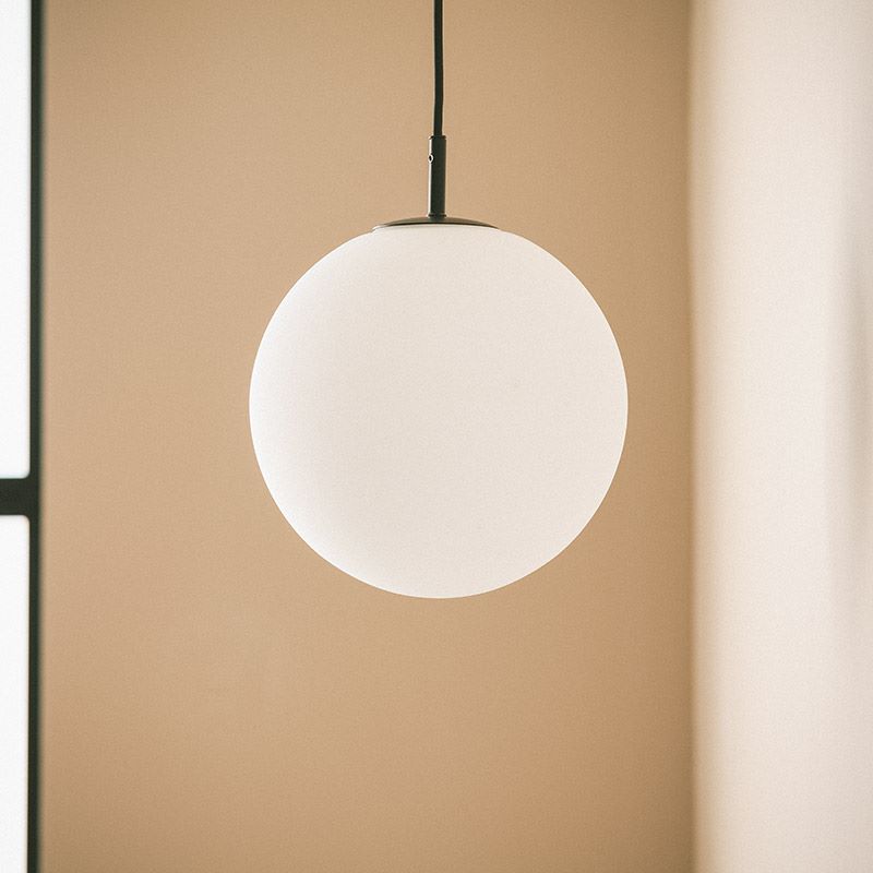 Edit Logan 250 Glass Ceiling Pendant Light - Black & White
