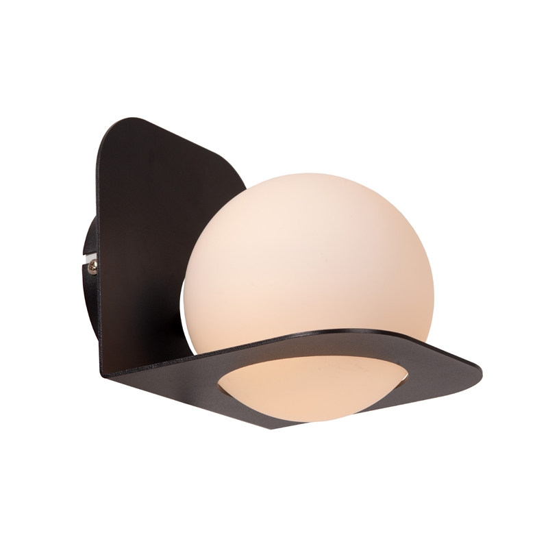Lucide Davy Glass Flush Wall Light - Black