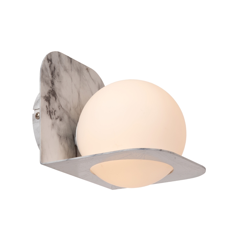 Lucide Davy Glass Flush Wall Light - Grey