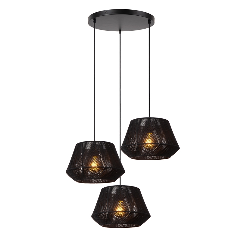 Lucide Jessica 3 Light Cluster Ceiling Pendant Light - Black