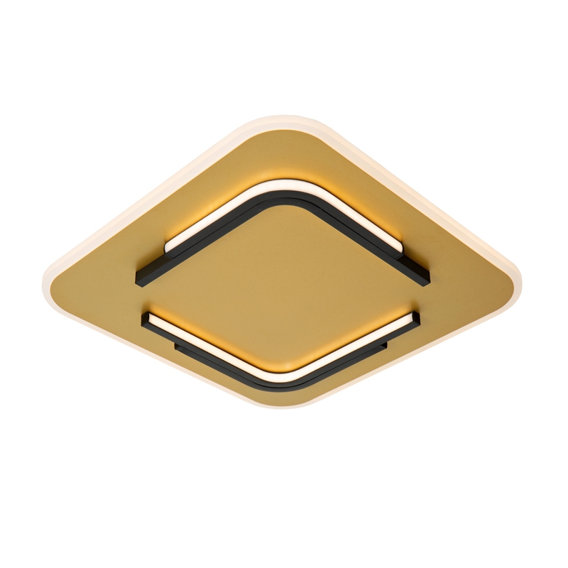 Lucide Andreas LED Square Flush Ceiling Light - Matt Gold