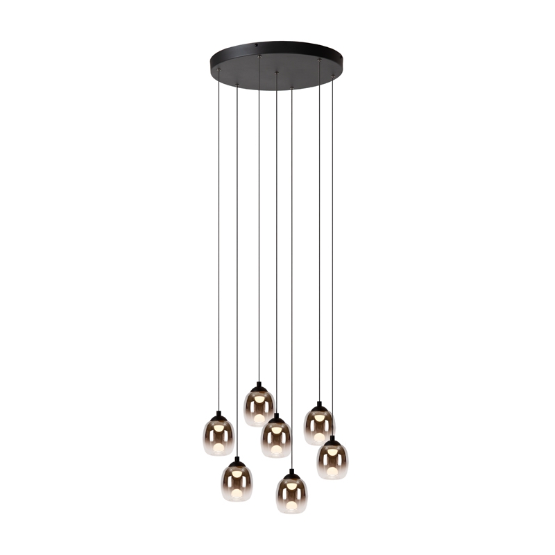 Lucide Tamino LED 7 Light Ceiling Pendant Light - Black