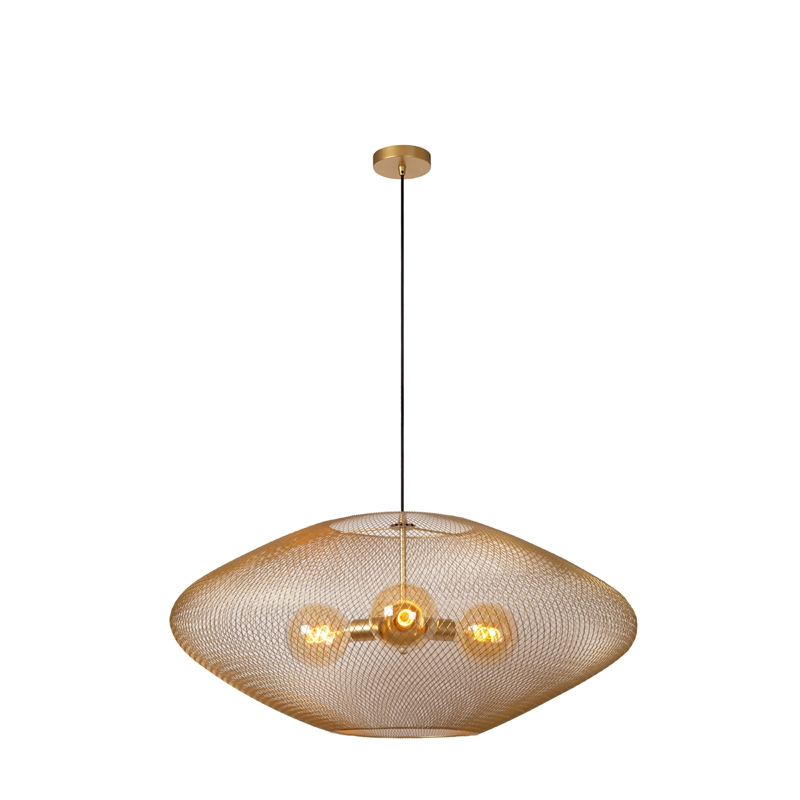 Lucide Mesh 3 Light Ceiling Pendant Light - Matt Gold