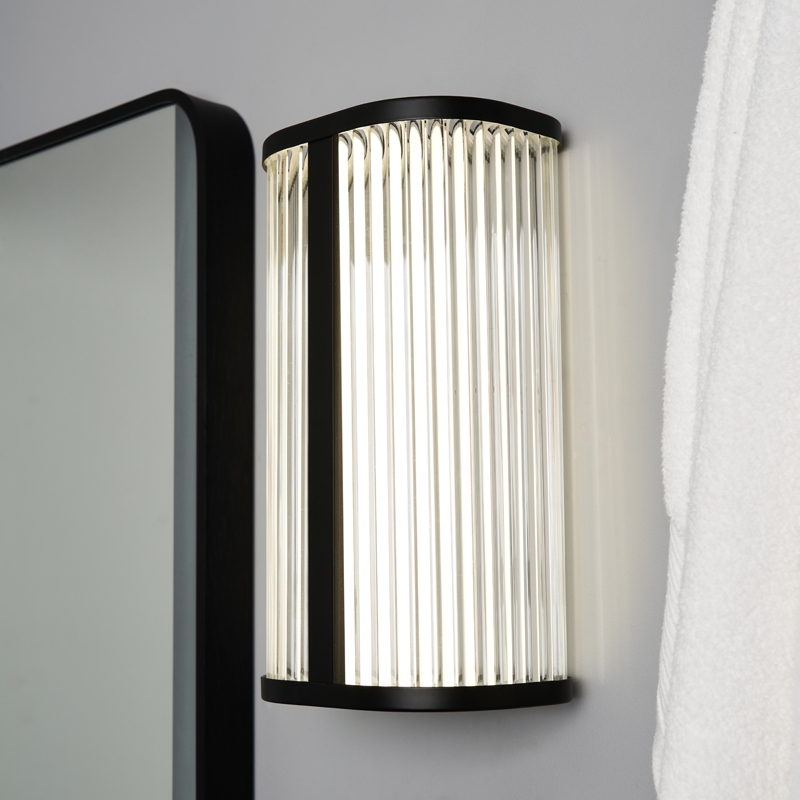 Forum Nayru LED Glass Flush Wall Light - Matt Black