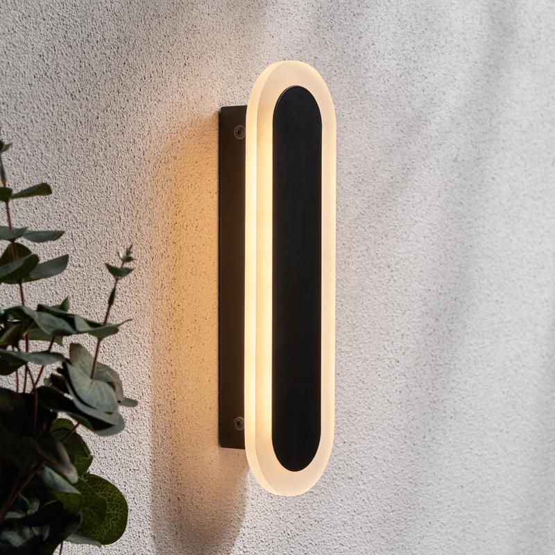 Forum Ren 300 LED Outdoor Flush Wall Light - Black