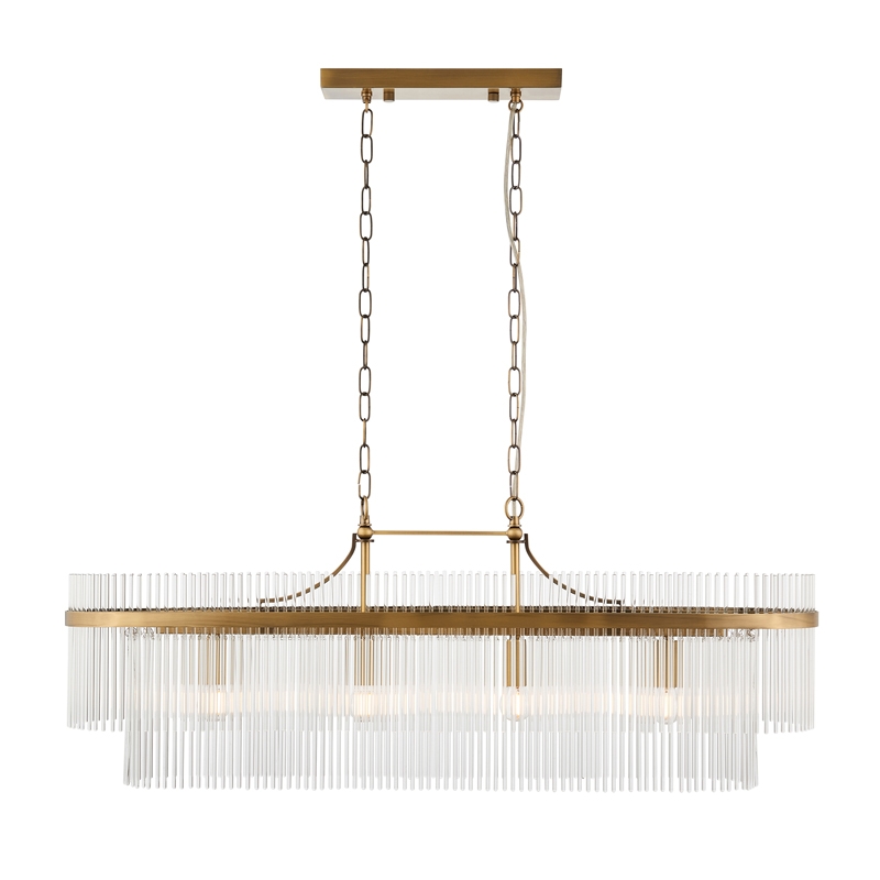 Luxia Torquay Glass Bar Ceiling Pendant Light - Antique Brass