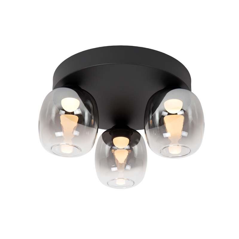 Lucide Tamino LED 3 Light Flush Ceiling Light - Smoked