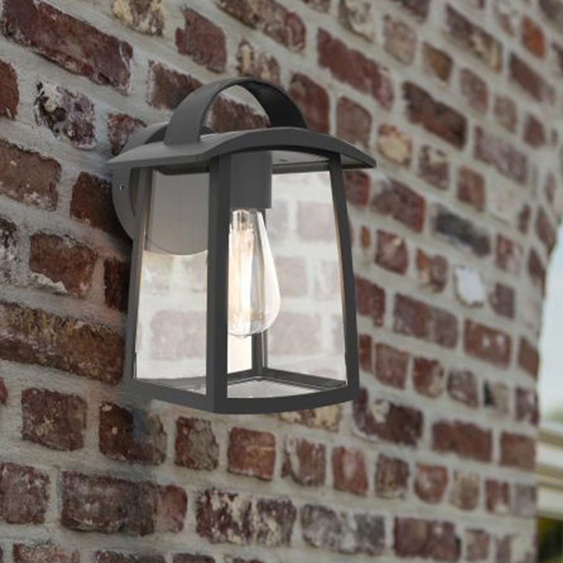 Lutec Kelsey 185 Outdoor Lantern Wall Light - Black