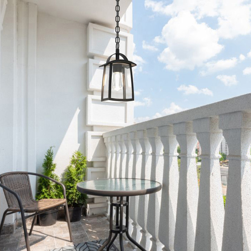 Lutec Kelsey Pendant Porch Lantern - Black