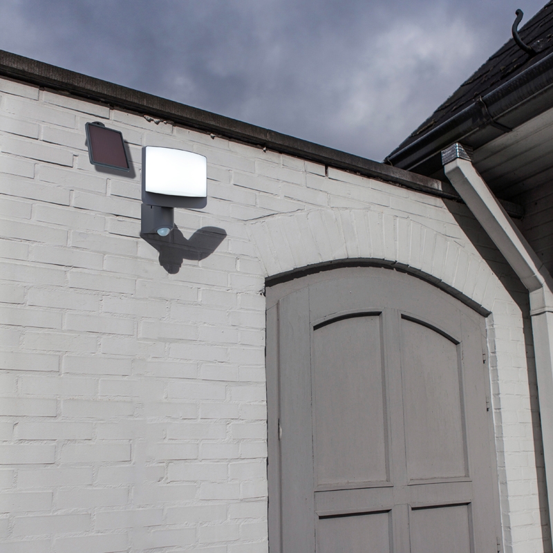 Lutec Sunshine LED Solar Floodlight with PIR Sensor - Dark Grey
