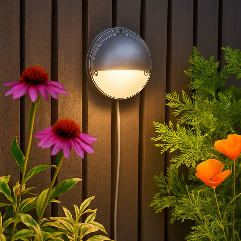 Easyfit 12V Garden Lights - Ivy LED Outdoor Flush Wall Light - Dark Grey