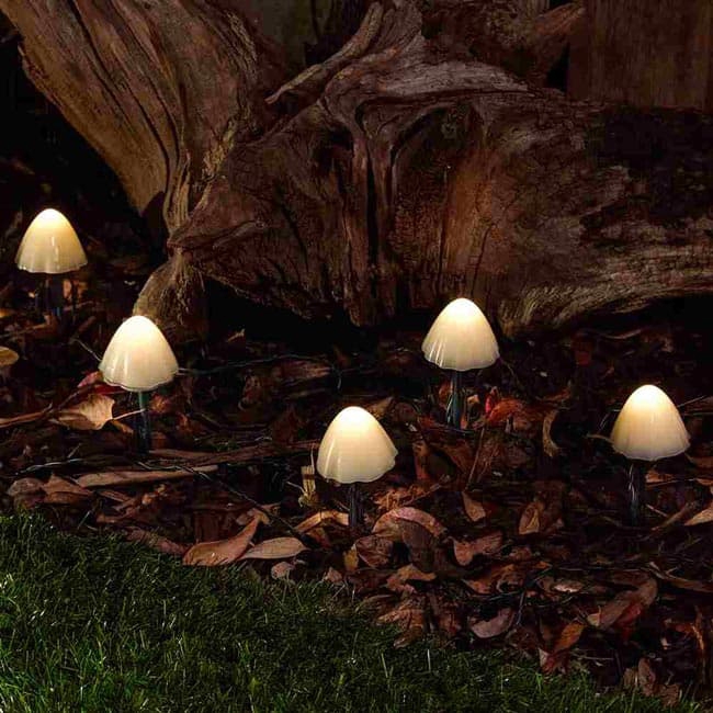 Suri Forest Mushroom Stake Lights - Set of 12