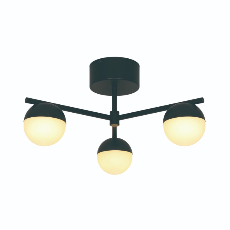 Nordlux Contina 3 Light Flush Ceiling Light - Black