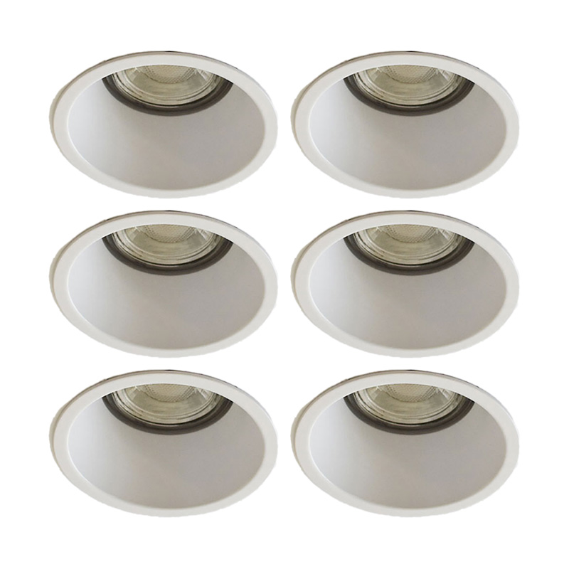 Edit Deep Recessed Fixed Downlight - Pack of 6 - White