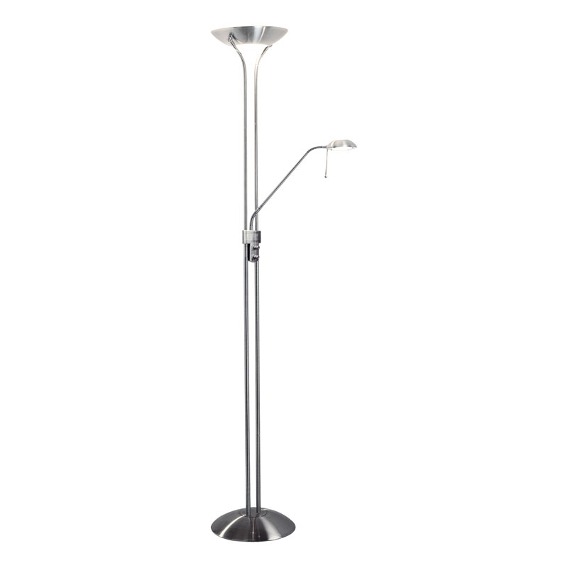 Dar Montana Floor Lamp - Satin Chrome