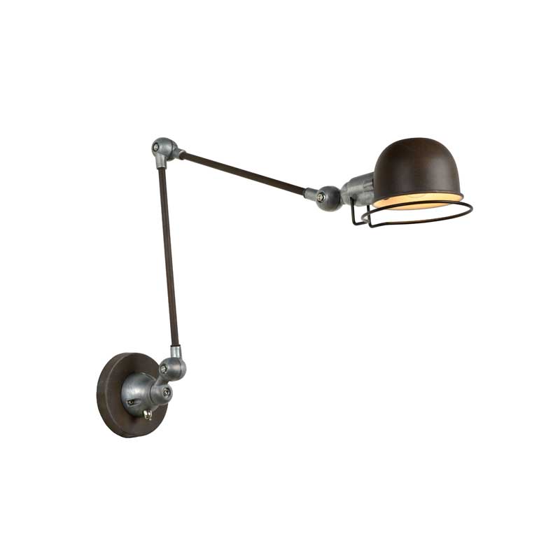 Lucide Honore Long Arm Adjustable Wall Light - Rust Brown