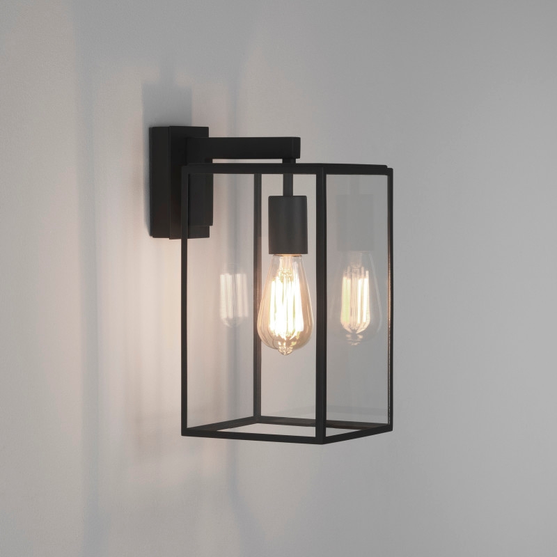 Astro Box 350 Outdoor Hanging Lantern Wall Light - Black