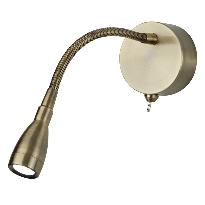 Flex LED Reading Light - Antique Brass
