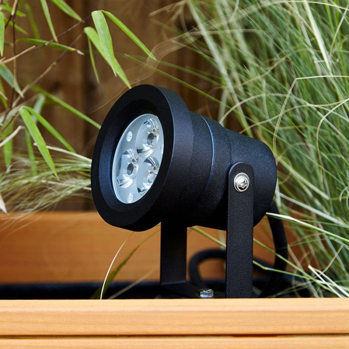 Searchlight Newton LED Garden Spotlight - Black