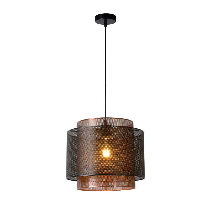 Lucide Orrin Ceiling Pendant Light - Black and Copper