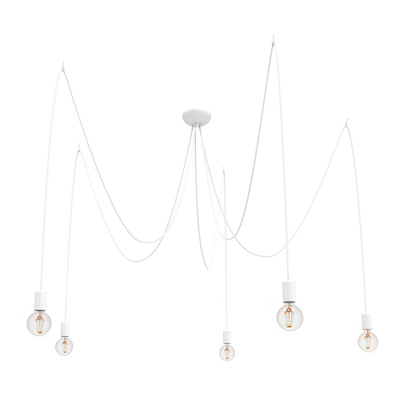 Edit Spider 5 Arm Ceiling Pendant Light - White