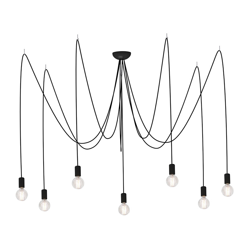 Edit Spider 7 Arm Ceiling Pendant Light - Black