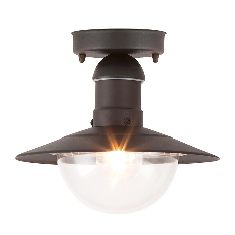 Edit Oslo Outdoor Semi-Flush Ceiling Light - Black