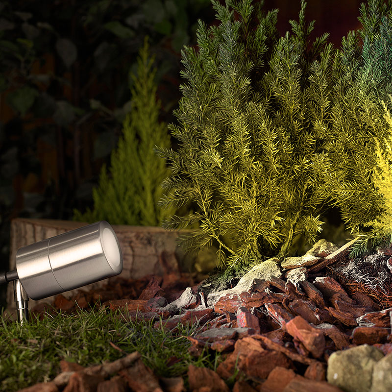 Luna Garden Spike Light - Stainless Steel