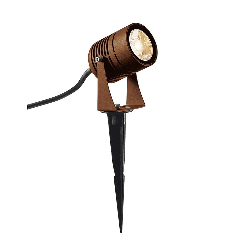 SLV Spike LED Garden Spotlight - Rust Brown