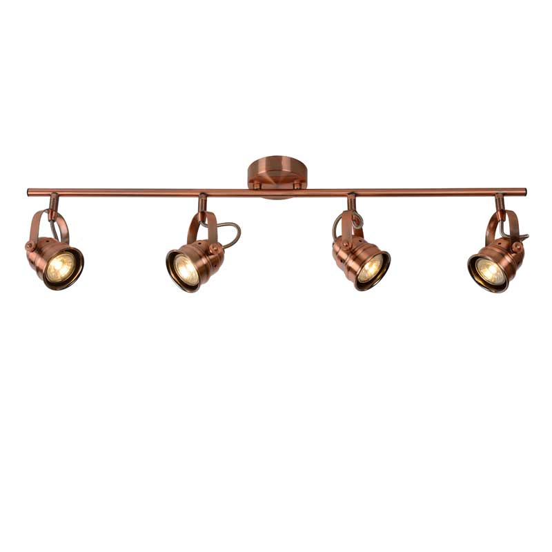 Lucide Cigal 4 Light Spotlight Bar Copper Lighting Direct