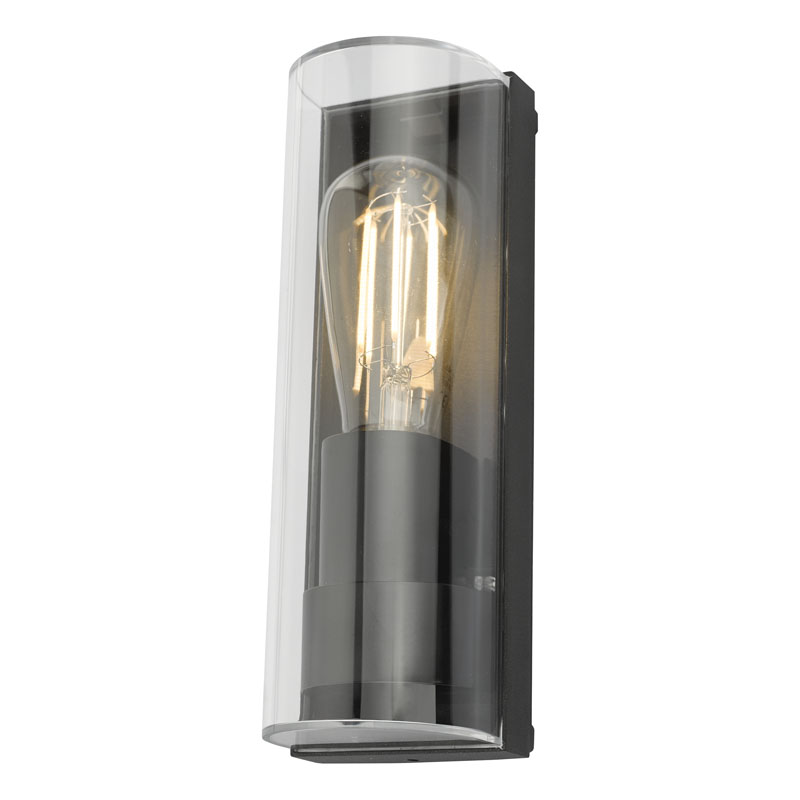 Dar Quenby Half Lantern Outdoor Wall Light - Anthracite