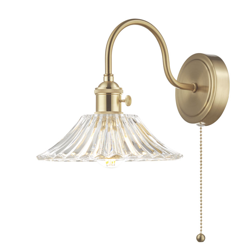 Dar Hadano Flared Glass Wall Light - Natural Brass