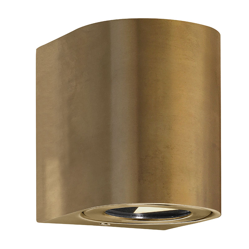 Nordlux Canto Warm White LED Outdoor Up & Down Wall Light - Brass