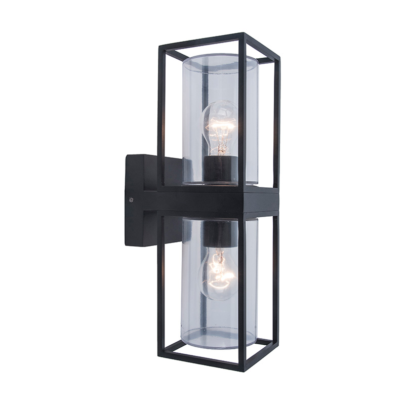 Lutec Flair Outdoor Up & Down Wall Light - Matt Black