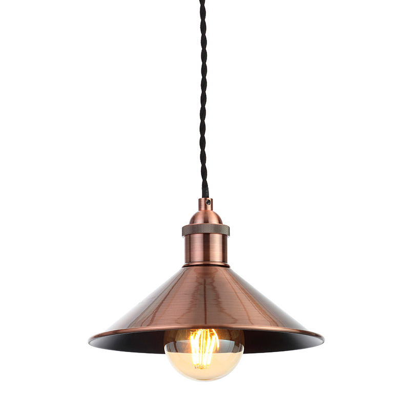 Forum Diner Easy Fit Ceiling Pendant Shade - Antique Copper