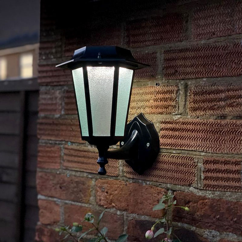 3-In-1 Dual Solar Lanterns Powered Outdoor Lights Lamp Pole Stake or Wall Mount 