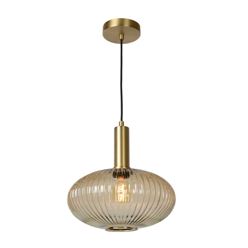 Lucide Maloto 30 Glass Ceiling Pendant Light - Amber