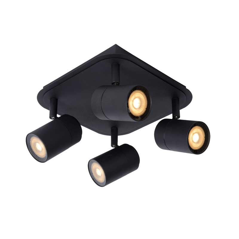 Lucide Lennert 4 Light LED Spotlight Plate - Black