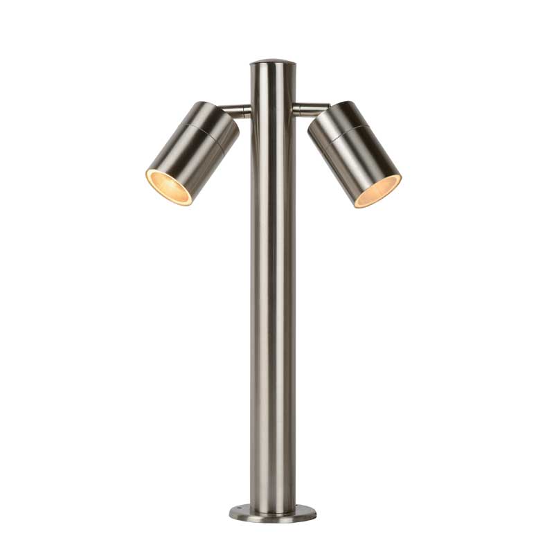 Lucide Arne 500 2 Light LED Outdoor Post Light - Satin Chrome