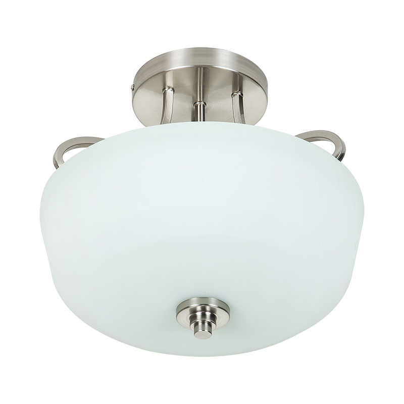 Edit Astoria Glass Flush Ceiling Light - White