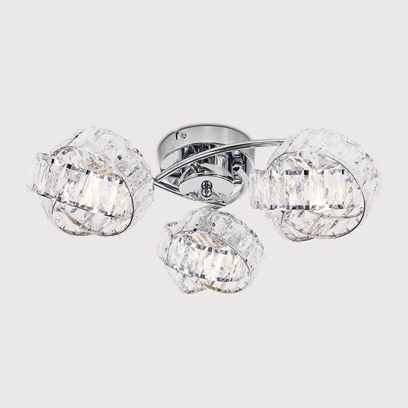 Edit Allure 3 Arm Semi-Flush Ceiling Light - Polished Chrome