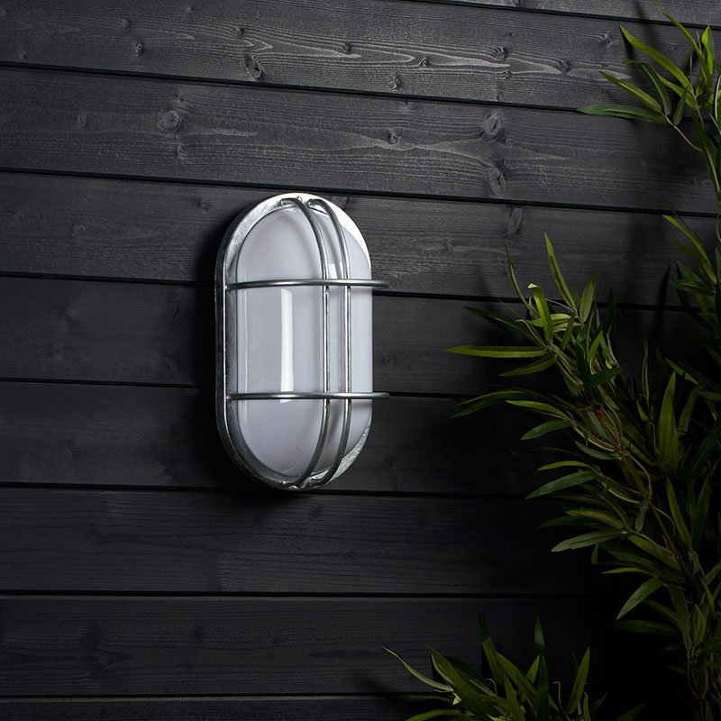 Edit Coastal Fjord Oval Outdoor Flush Wall Light - Galvanised Steel