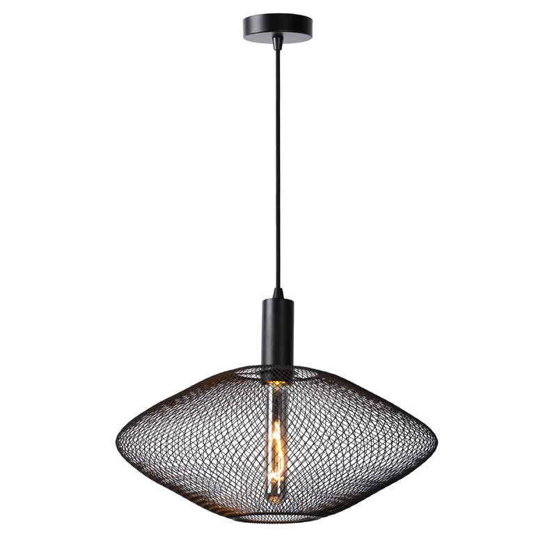 Lucide Mesh Large Oval Ceiling Pendant Light - Black